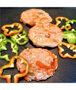 HAMBURGUESAS DE POLLO CON ESCALIBADA